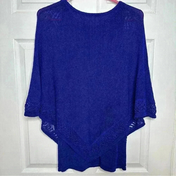 Nygard  Knit Poncho Blue Size Medium - Picture 9 of 16